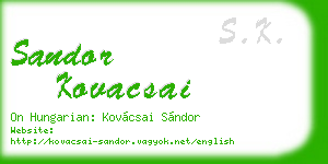 sandor kovacsai business card